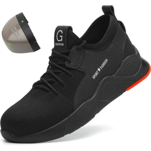 Mens Steel Toe Work Safety Shoes Casual Breathable Outdoor Sneakers Puncture Proof Boots Comfortable Industrial Shoes for Men