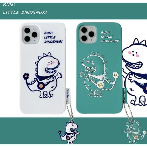 Cute Cartoon Lovers Dinosaur Baby Case for iPhone 12 11 Pro X XR XS Max 6 6s 7 8 Plus SE 2020 mini Soft Silicone Cover