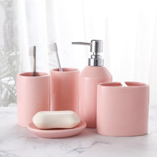 Wash cup set Household ceramics Bathroom Five-piece suit Brushing cups Bathroom supplies