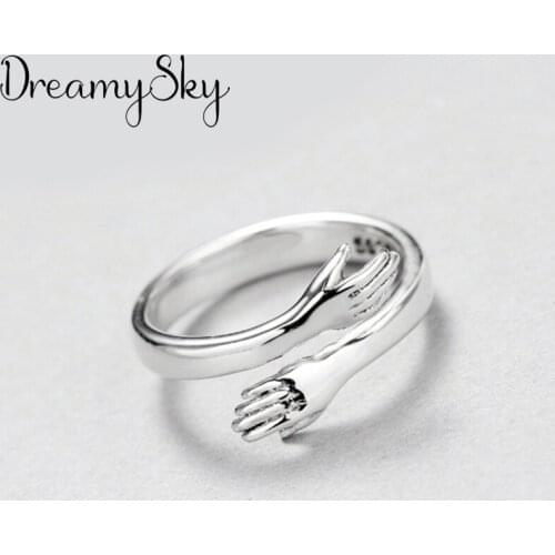 New Charming Hand Hug Finger Ring for Women Vintage Boho Knuckle Party Rings Gothic Punk Jewelry Gifts for Girls 2020