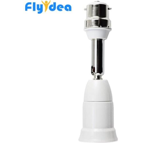 New Flexible E27 to B22 LED Lamp base Bulb Socket With 10CM Extension Light Holder Converters PC+ aluminum White
