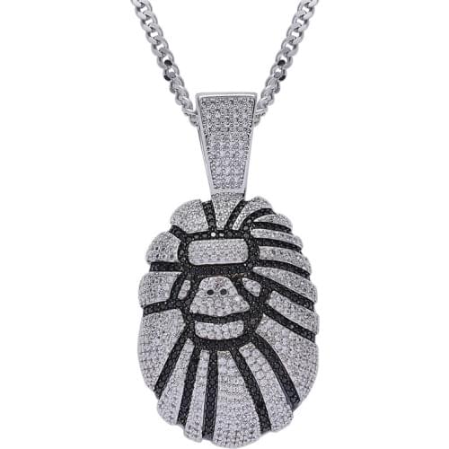 New Bling Bling Gorilla Pendant Luxury Iced Out Cubic Zircon Necklace Fashion Hip Hop Designer Jewelry Gift