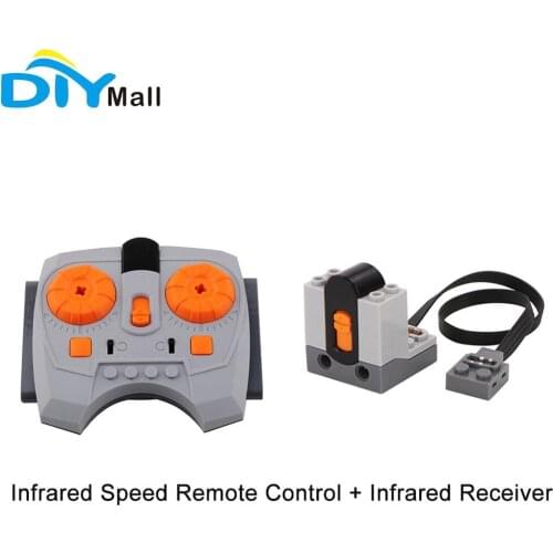 Infrared Speed Remote Control and Infrared Receiver compatible for legoeds multi power functions tool servo blocks building kits
