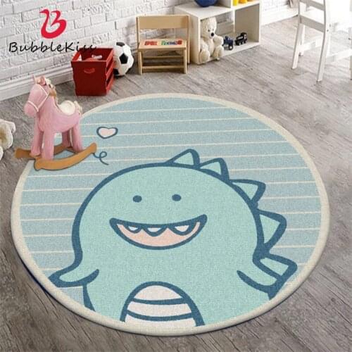 Bubble Kiss Round Carpet Cartoon Cute Dragon Stripe Rugs Modern Home Living Room Baby Bedroom Decor Coffee Table Floor Mat