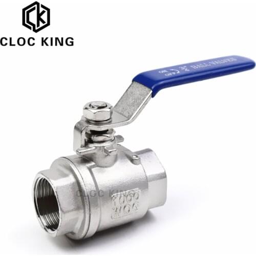 BSPT 1/4" 3/8" 1/2" 3/4" 1" 1-1/4" 1-1/2" Female Stainless Steel SS304 2P Full Port Ball Valve with Vinyl Handle Thread Valves