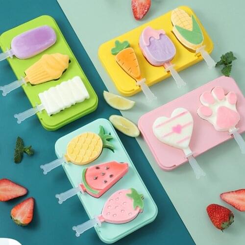 Cavity Ice Cream Mold Popsicle Silicone Molds DIY Homemade Fruit Juice Dessert Ice Pop Lolly Tray Mould