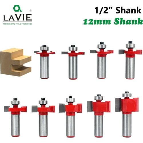 1pc 12mm Shank 1/2 T-Sloting Router Bit with Bearing Slot Milling Cutter T Type Rabbeting Woodwork Tool for Wood C12-144