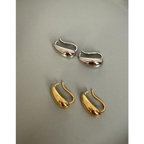 Titanium Geo Statement Clip Earrings Women Stainless Steel Jewelry Punk Party Runway rare Boucle Korean Japan Hiphop Top Fancy