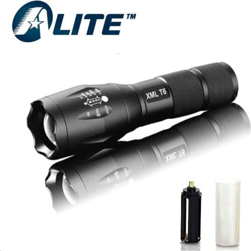 TMWT Hot Selling CREE XML T6 LED Tactical flashlight Set + Q5 Mini Torch Zoomable Without Battery