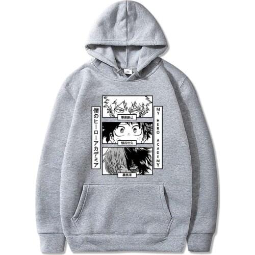 SUNOWE My Hero Academia Hoodie Anime Deku Bakugou Shoto Todoroki Printed Mens Hoodie HipHop Streetwear Casual Hoodie Tops