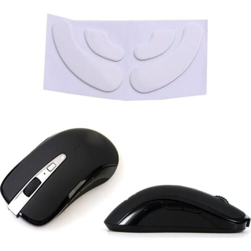 1Set Mouse Skates Glide Feet Pads Mouse Feet Sticker for steelseries Sensei Wireless Mouse White Rounded Curved Edges