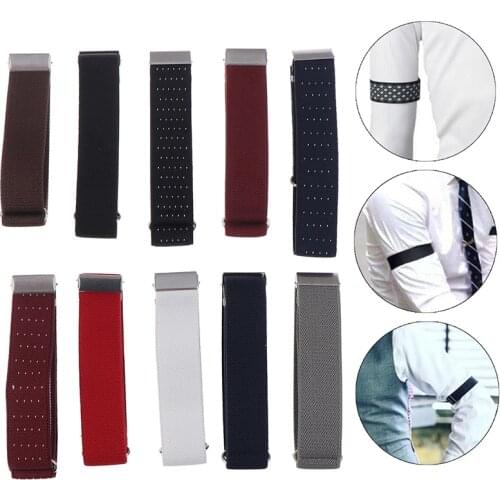 1Pair Elasticated Armbands Sleeve Garter Adjustable Gift Shirt Sleeve Holders Cufflinks Business Wedding Groom Accessories