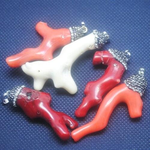 2pcs Charms coral pendants for DIY necklace designs accessories 3 colors available size 55mm