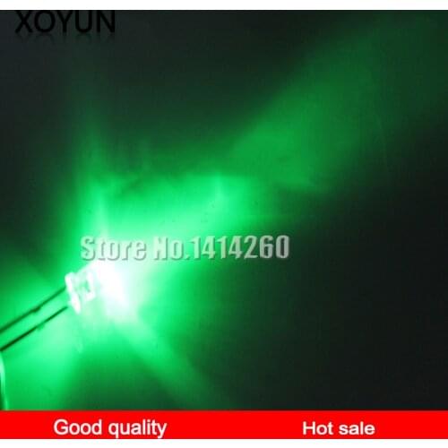 100pcs/lot 5MM white hair green LED ultra bright LED