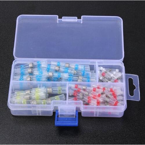 100PCS Waterproof Seal Heat Shrink Solder Sleeve Butt Terminals Cable Electrical Wire Splice Connectors Kit Assortment AWG