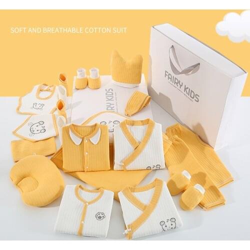 19/21 Pieces Newborn Clothes Baby Gift Pure Cotton Baby Set 0-6 Months Summer Spring Winter Kids Clothes Suit Unisex Without Box