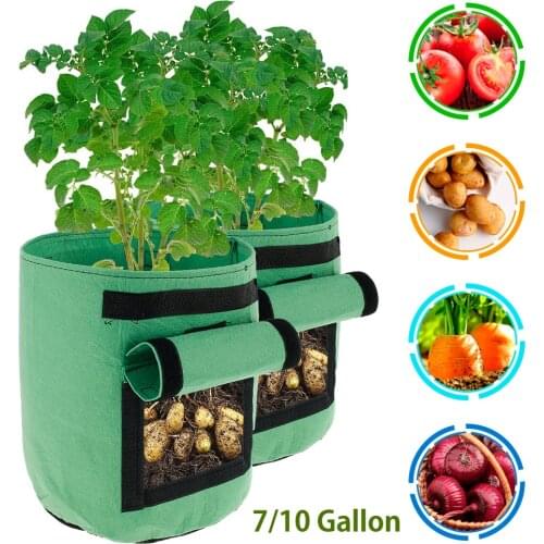2Pcs Plant Grow Bags Garden Potato Plant Pot Greenhouse Vegetable Growing Bags Moisturizing Jardin Vertical Garden Bag Tools