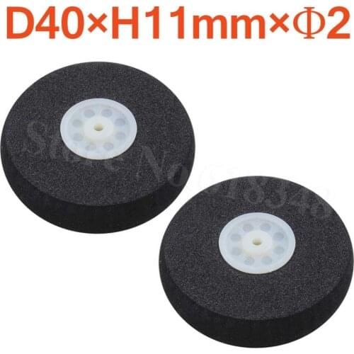 2pcs Small Light Foam Tail Wheel Diam: 40mm Thickness:11mm Axle hole: 2mm For RC Plane Parts Replacement