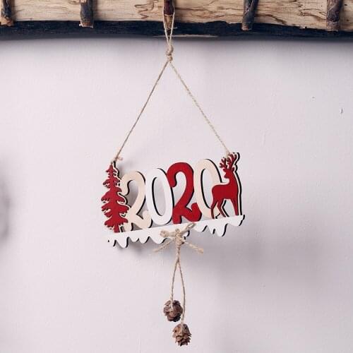 2020XMAS Door Hanging Small Tree Pendant Christmas Decoration English Letters Wooden Pendant