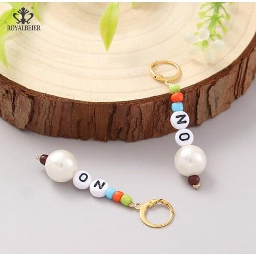 2021 Fashion Jewelry Vintage Letter Bohemia Dangle Earring For Girl Handmade Beads Pearl Earrings Women Party Festival Gifts