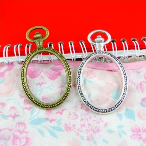 5pcs Pocket watch Charms Antique Bronze Plated Antique Silver Plated Zinc Alloy Charms Pendants DIY Jewelry Findings 65.6*37.8MM