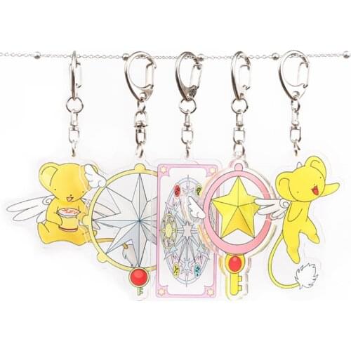 Anime Cardcaptor Card Captor KINOMOTO SAKURA Clow Card Cute Acrylic Figure pendant keychain Keyring Collection Model Toy Cosplay
