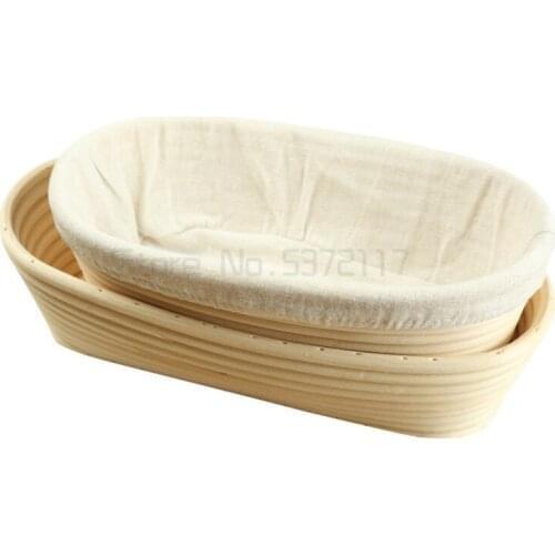 Banneton Fermentation Proofing Rattan Basket Dough Bread with Arc Curved Knife Scraper Brush Danish Whisk Linen