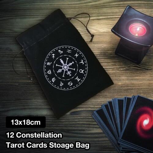 Velvet Storage Bag 12 Constellation Tarot Card Storage Bag Board Game Card Mini Drawstring Package Board Game Tarot ​Storage B