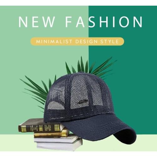New Summer Hollow Design Mens Baseball Caps Fashion Outdoor Women Sun Hats Pure Color Breathable Adjustable Mesh Caps Wholesale