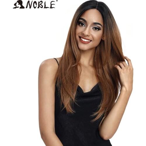 Noble Wigs For Black Women Straight Synthetic Lace Front Hair 26 Ombre 3Color Lace front wig Cosplay blonde lace front wig