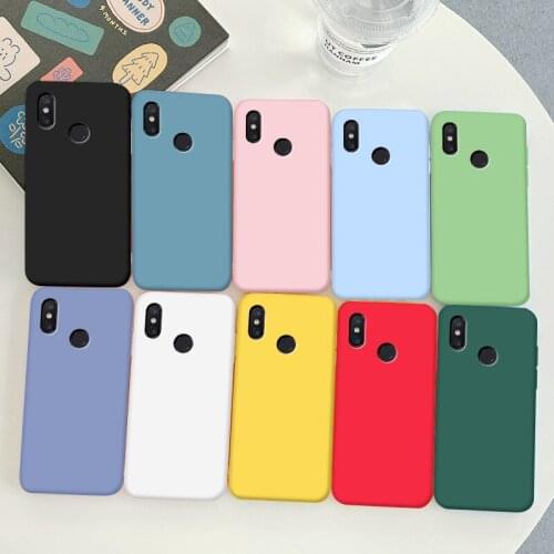 For Xiaomi 8 se Case Soft TPU Silicone Case Macaron Colors Candy Black Simple Phone Back Cover