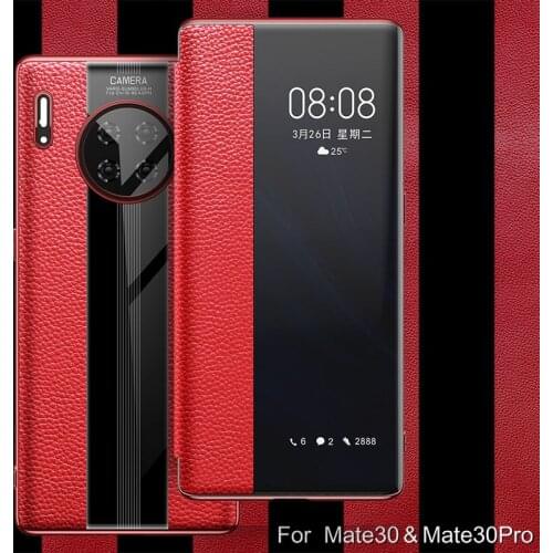 First layer Genuine Leather Flip case For Huawei mate 30 pro mate30 Business luxury cover for mate20pro mate20x mate20rs