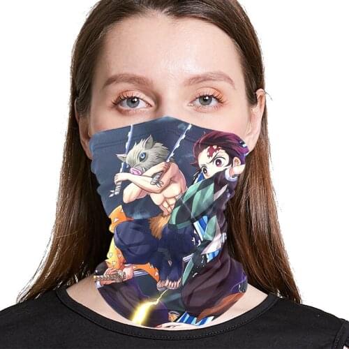 Japanese Anime Cosplay Demon Blade Blade Turban Summer Sunscreen Bib Mask Thin Section Riding Face Outdoor Equipment Mask 2021