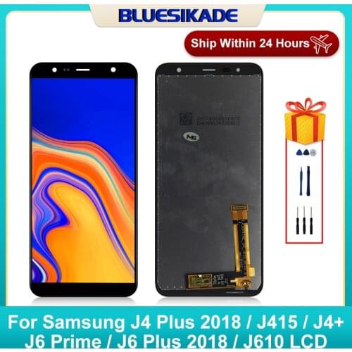 For Samsung Galaxy J6 Plus 2018 LCD Display J6+ J610 Touch Screen Digitizer For Samsung J415 J4 Plus J4+ LCD Replacement Parts