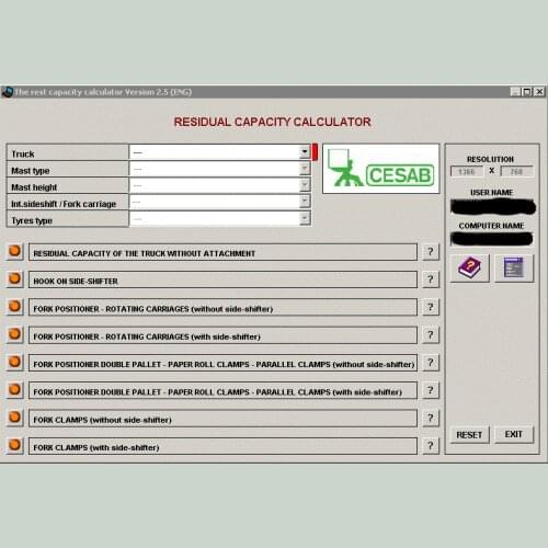 Cesab Residual Capacity Calculator