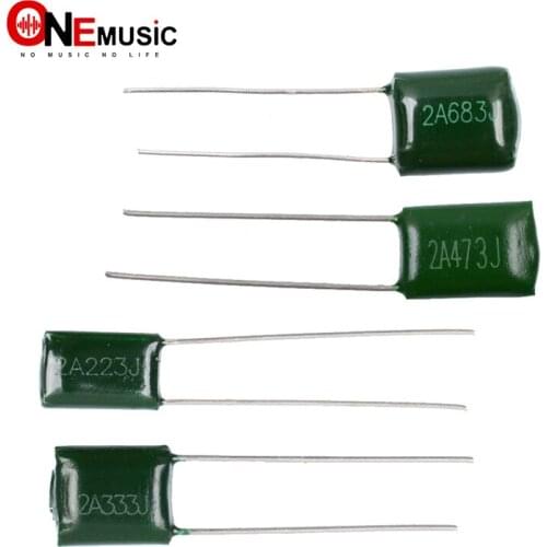 500Pcs Electric Bass Guitar Polyester capacitors 2A223J 0.023UF/2A333J 0.033UF/2A473J 0.047UF/ 2A683J 0.068UF/Rated Voltage 100V