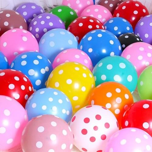 Candy Colors Dot Full Flower Printing Balloons Wedding Birthday Girl Boy Bachelorette Party Decoration