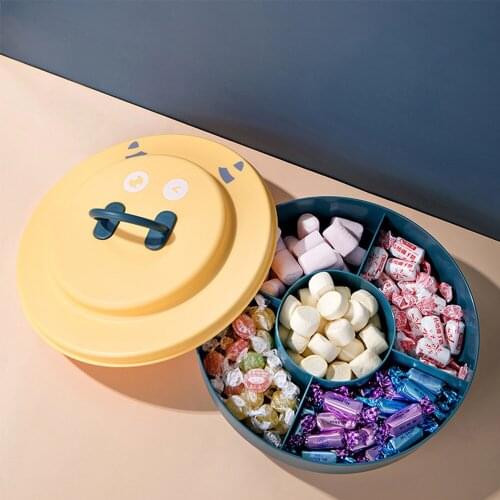 Snack Container Tray Divided Candy Nut Dish With Lid Snack Box Candy Tray Food Storage Box Candy Plates Dried Fruit Organizer