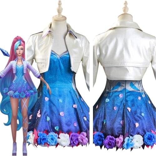 LOL KDA Groups Seraphine Cosplay Costume Women Dress Outfits Halloween Carnival Suit