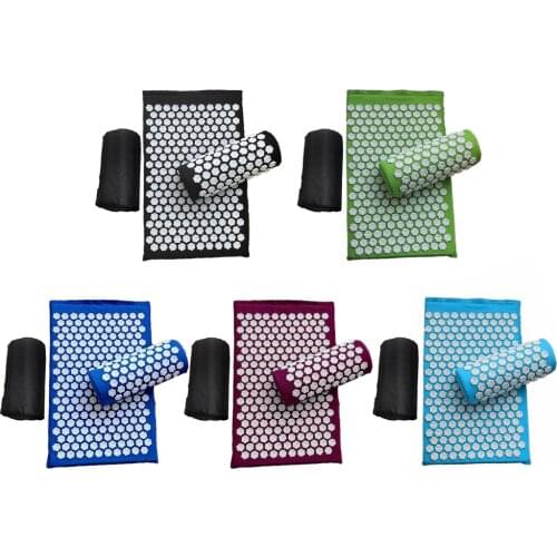 Lotus Acupressure Mat Spike Yoga Massage Mat Cushion Pillow Set Eco Kuznetsovs applicator Needles Sensi accupressure Mat
