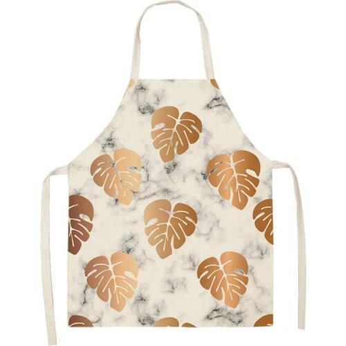 Geometric Kitchen Aprons Wave Triangle Printed Sleeveless Cotton Linen Apros Home Cleaning Tools for Men Women WQ110