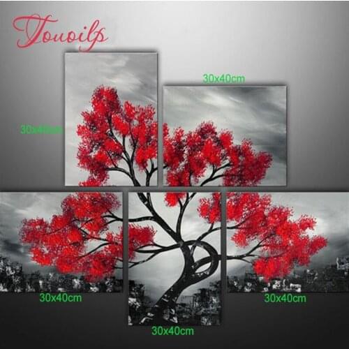 DIY square&round full Diamond Painting Red landscape tree Cross Stitch Kits full Diamond Mosaic painting Diamond Embroidery