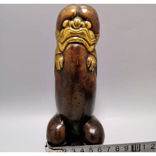 Copper brass swagger before others A giant Male root Handlebar Collection of sexual culture Interesting furnishings Sculpture