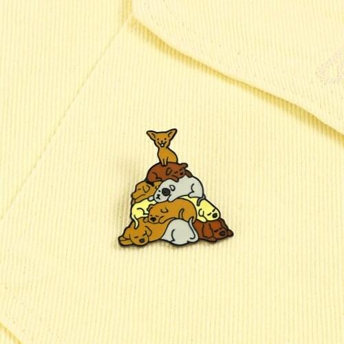Cute Animal Dogs Brooches Golden Retriever Enamel Pins Cartoon Funny Metal Custom Jewelry Gift for Friends Lapel Backpack Badges