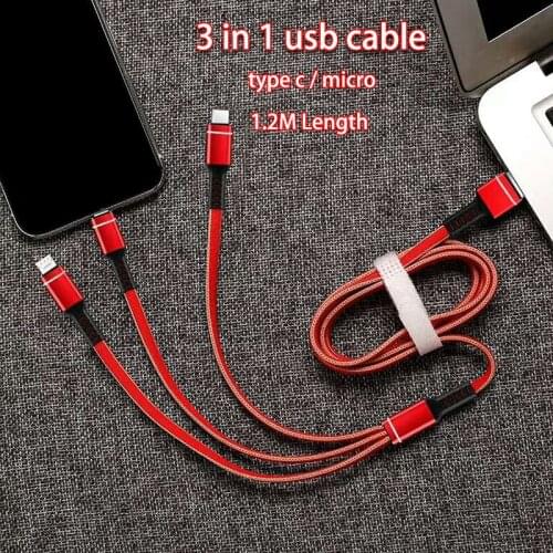 Multi usb cable for huawei p30 p40 mate20 type c usb charging cable for samsung note9 s9 s20 micro usb wire for oppo vivo xiaomi