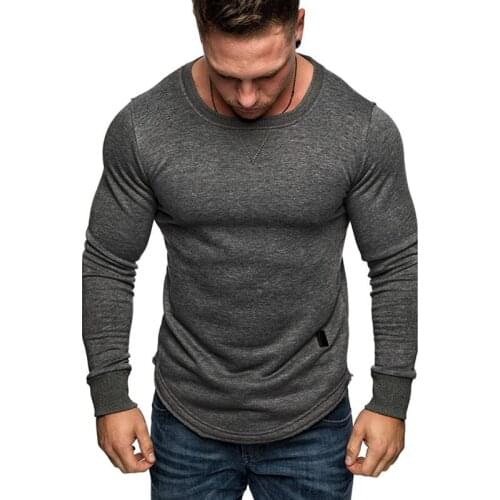 2021 Man T Shirt Fit Long Sleeve T-shirts Fashion Casual Solid Sport Shirt Men Clothing O Neck Plus Size Tee M-3XL