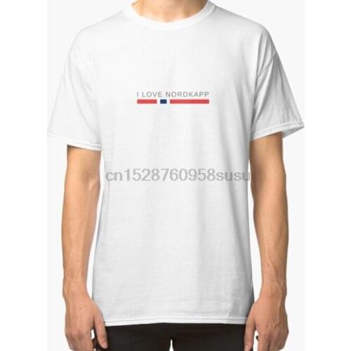 Men tshirt Short sleeve I love Nordkapp Norway Classic T Shirt One neck Women t-shirt