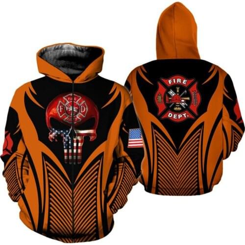 Men Hoodie Firefighter Skull Art 3D Print Clothing Top Trend New Autumn Winter 2020