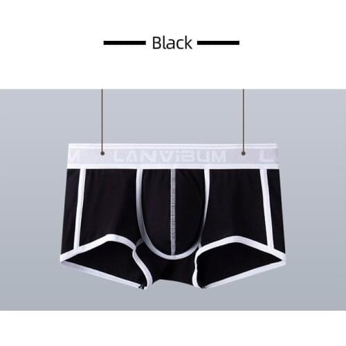 2020 Brand Mens Mid-Waist Cotton Breathable and Comfortable Boxers Contrasting Color Boxer Shorts