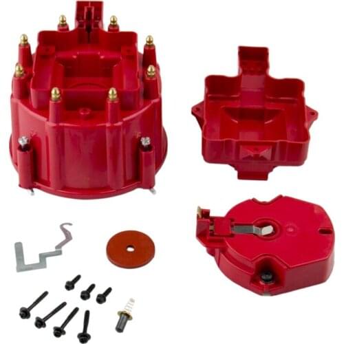 Male HEI Distributor Cap Coil and Rotor Replacement for SBC BBC 305 350 454 Red